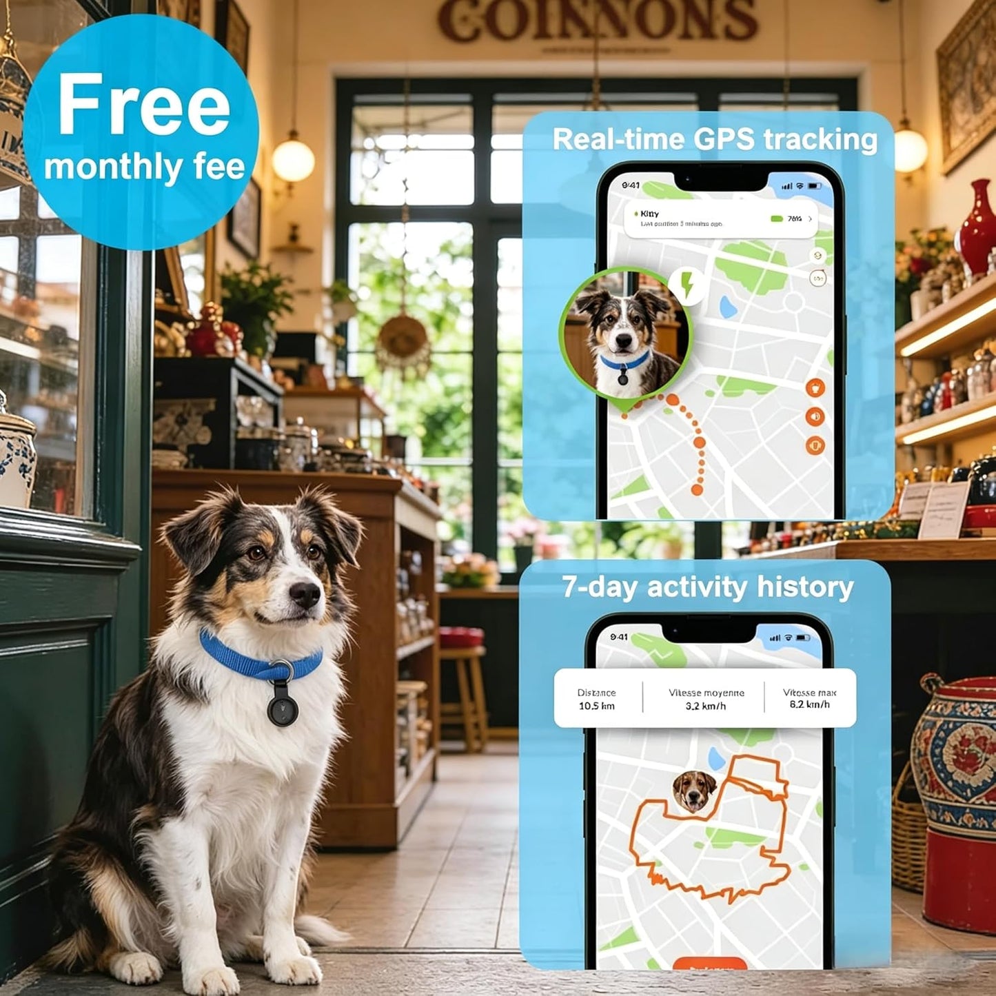 GPS Tracker for Dogs - Smart Collar with Real-Time Location.