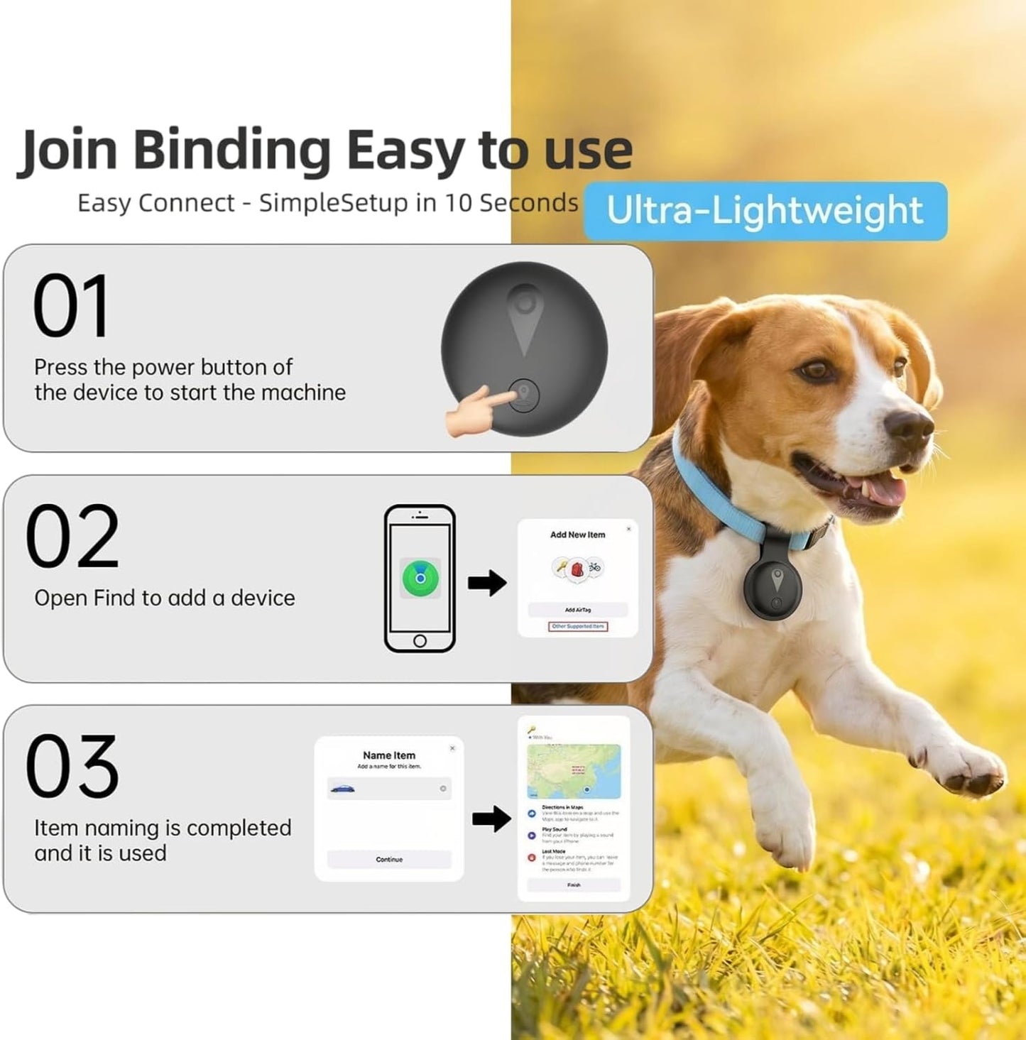 GPS Tracker for Dogs - Smart Collar with Real-Time Location.